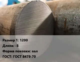 Поковка круглая 1200 L=8 вал ГОСТ: ГОСТ 8479-70